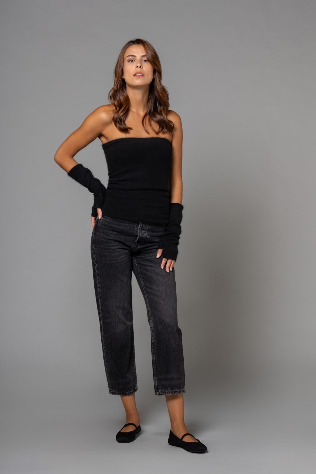 Majestic Filatures |  Combo sciarpa e top in raccoon nero