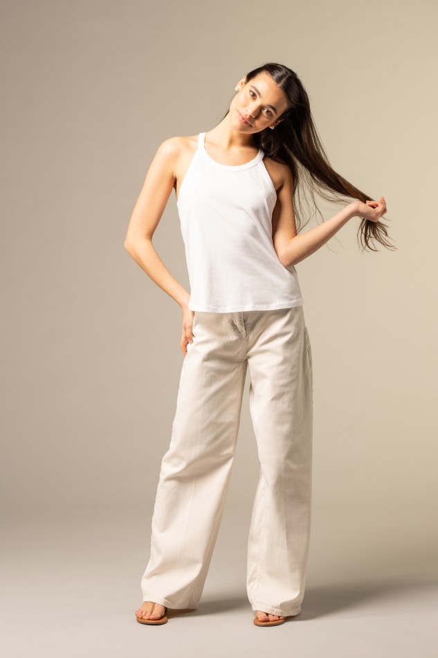 Majestic Filatures | Canotta in cotone scollo halter