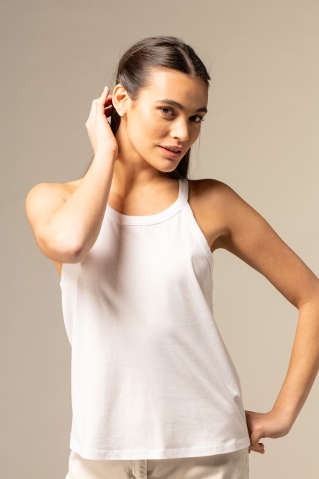Majestic Filatures | Canotta in cotone scollo halter