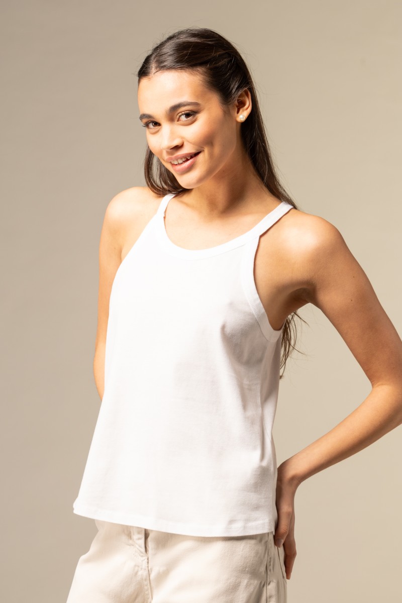 Majestic Filatures | Canotta in cotone scollo halter