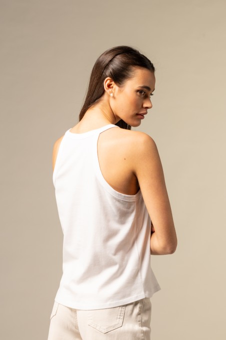 Majestic Filatures | Canotta in cotone scollo halter