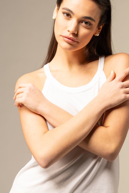 Majestic Filatures | Canotta in cotone scollo halter