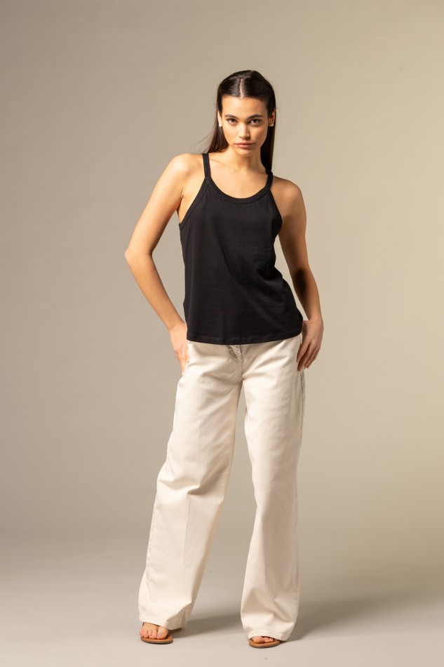 Majestic Filatures | Canotta in cotone scollo halter 2