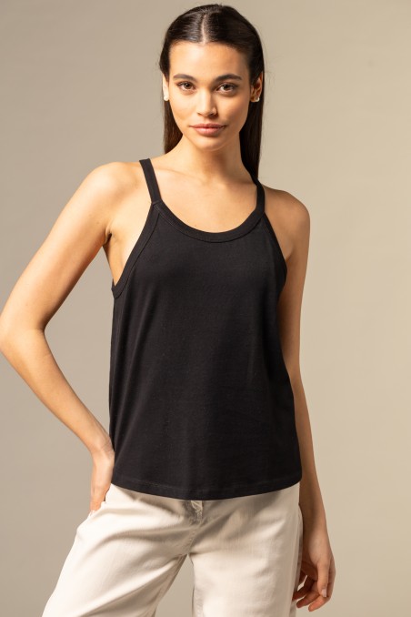 Majestic Filatures | Canotta in cotone scollo halter