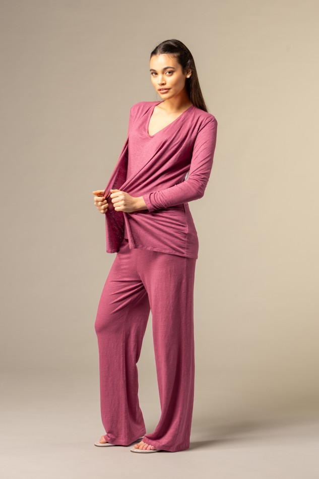 Majestic Filatures | Cardigan aperto in lino