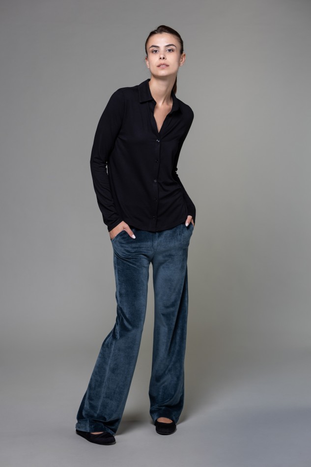 Majestic Filatures | Pantalone in velluto liscio 2