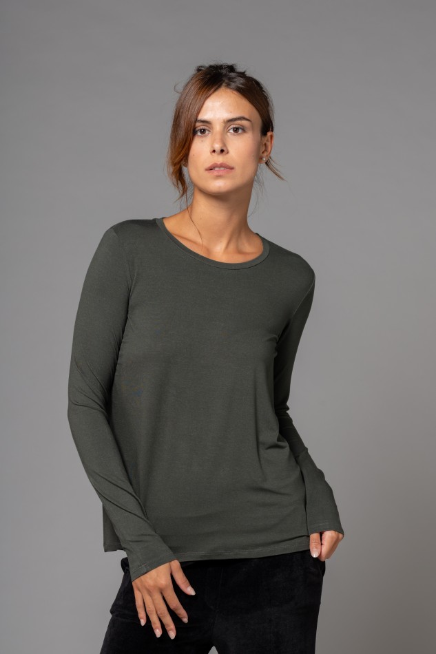 Majestic Filatures |T-Shirt con pinces sul retro in viscosa