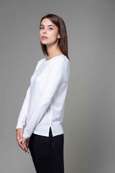 Majestic Filatures | T-shirt scollo barchetta regular in viscosa