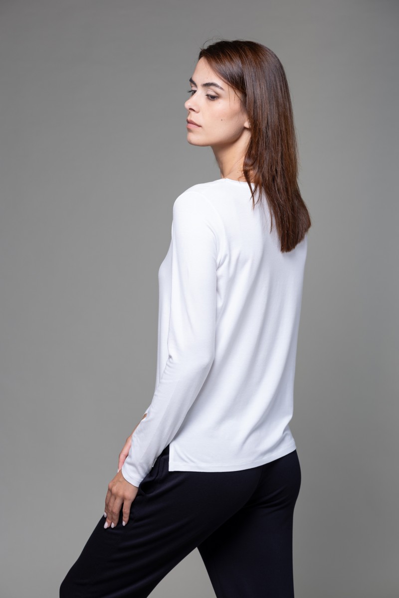 Majestic Filatures | T-shirt scollo barchetta regular in viscosa