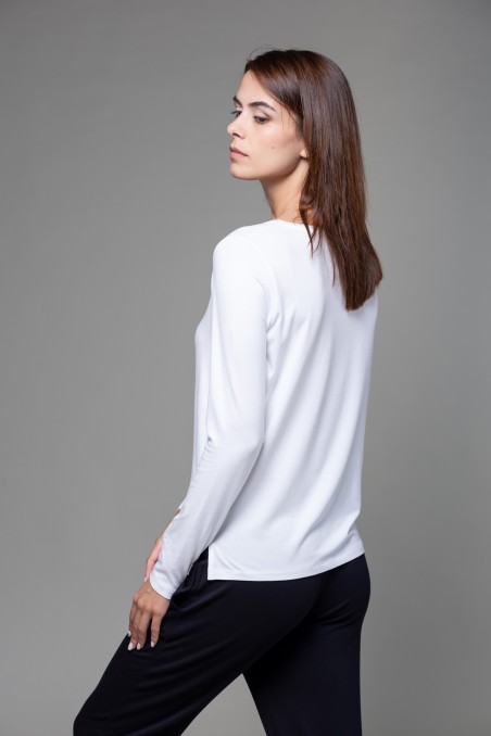 Majestic Filatures | T-shirt scollo barchetta regular in viscosa