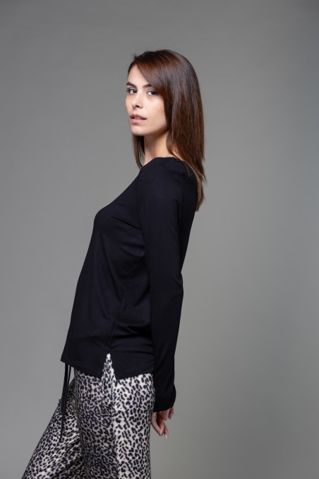 Majestic Filatures | T-shirt scollo barchetta regular in viscosa