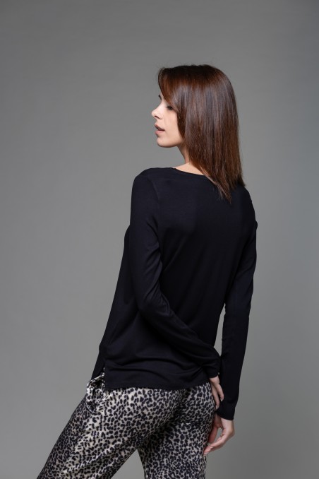 Majestic Filatures | T-shirt scollo barchetta regular in viscosa