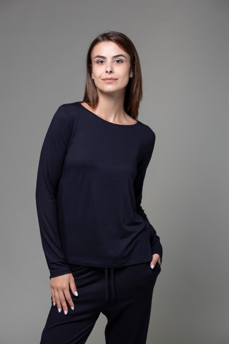 Majestic Filatures | T-shirt scollo barchetta regular in viscosa