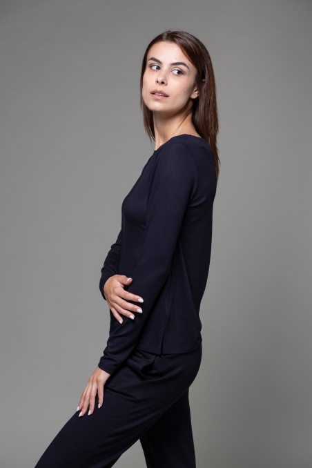 Majestic Filatures | T-shirt scollo barchetta regular in viscosa