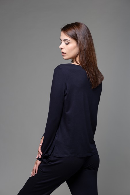 Majestic Filatures | T-shirt scollo barchetta regular in viscosa