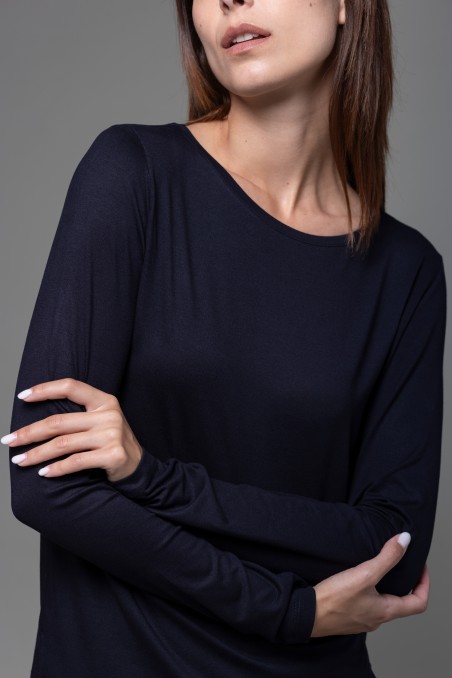 Majestic Filatures | T-shirt scollo barchetta regular in viscosa