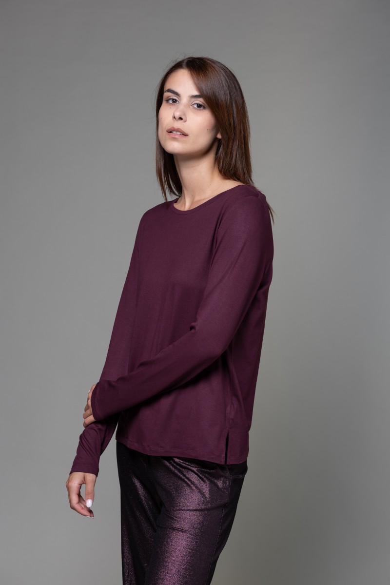 Majestic Filatures | T-shirt scollo barchetta regular in viscosa