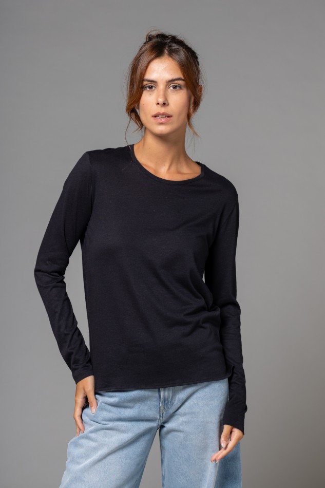 Majestic Filatures | T-shirt girocollo regular in cotone e cashmere 2