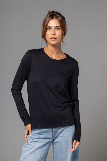 Majestic Filatures | T-shirt girocollo regular in cotone e cashmere