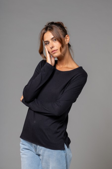 Majestic Filatures | T-shirt girocollo regular in cotone e cashmere