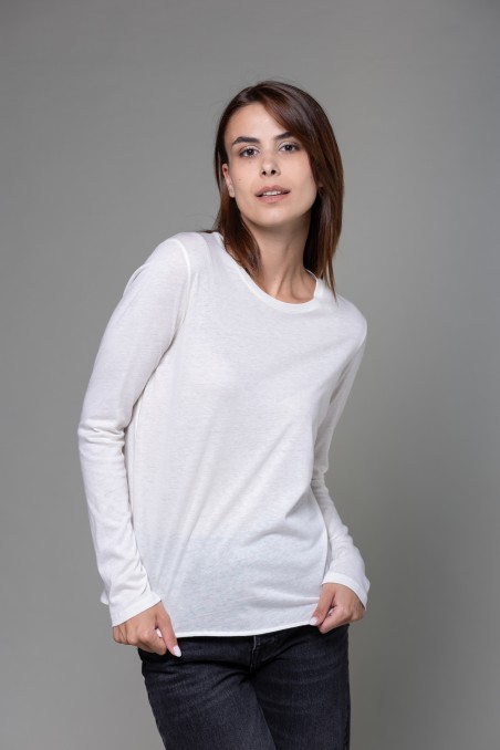 Majestic Filatures | T-shirt girocollo regular in cotone e cashmere