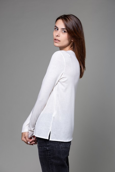 Majestic Filatures | T-shirt girocollo regular in cotone e cashmere