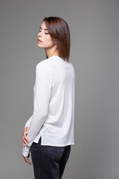 Majestic Filatures | T-shirt girocollo regular in cotone e cashmere