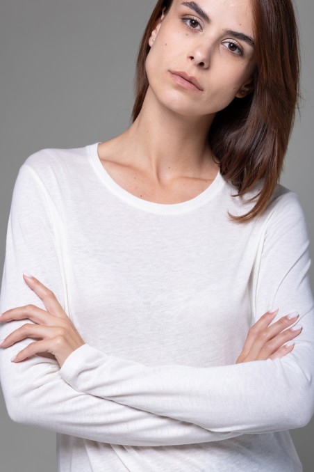 Majestic Filatures | T-shirt girocollo regular in cotone e cashmere