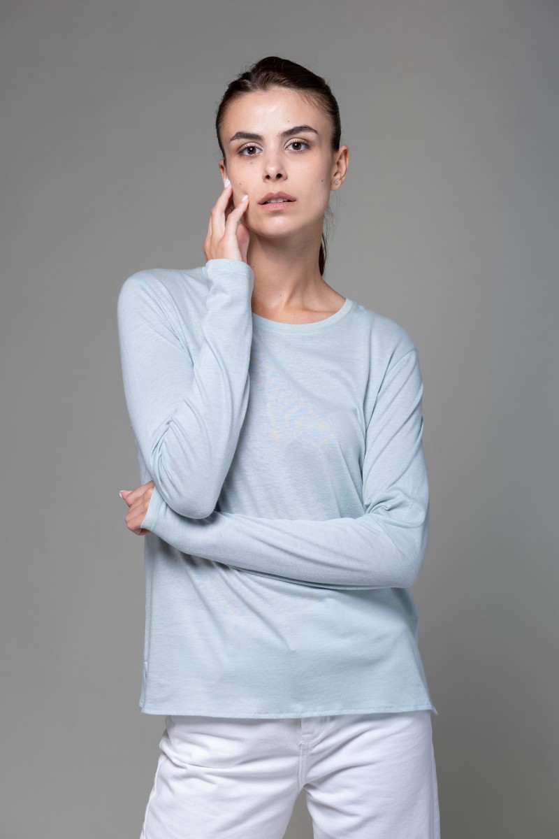 Majestic Filatures | T-shirt girocollo regular in cotone e cashmere