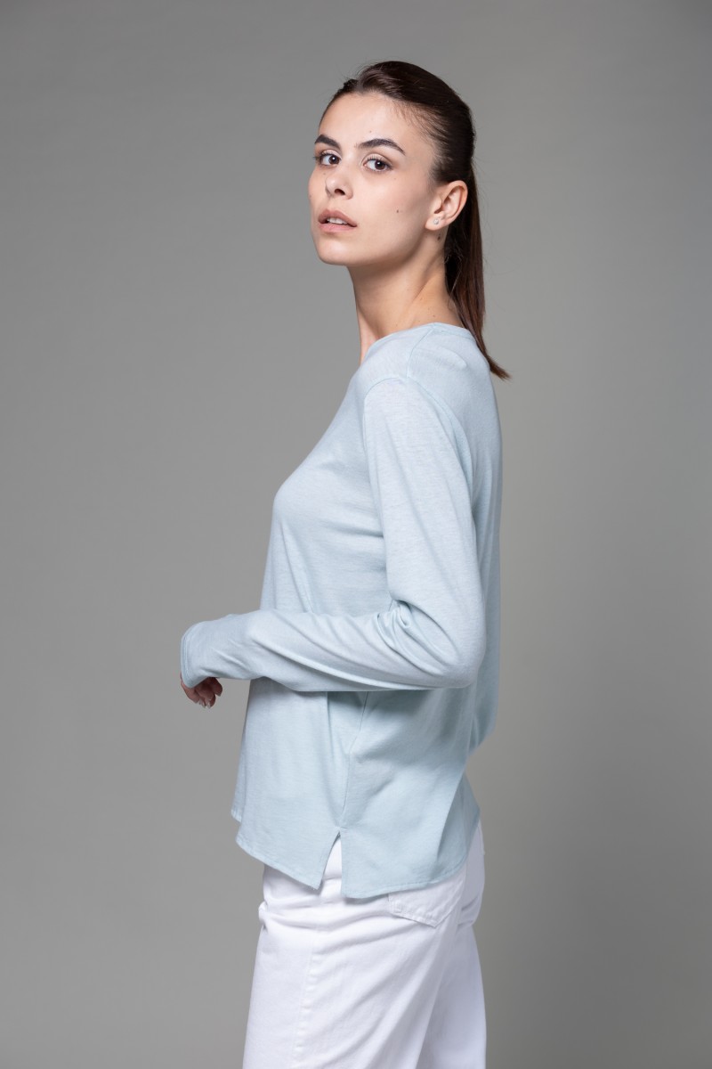 Majestic Filatures | T-shirt girocollo regular in cotone e cashmere