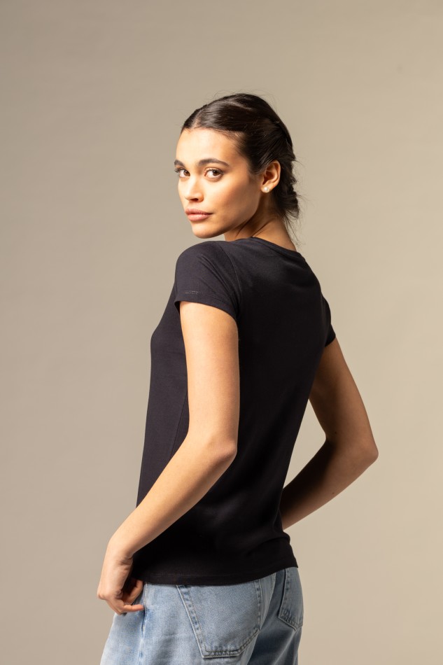 Majestic Filatures | T-shirt basica bianca in Cotone Deluxe