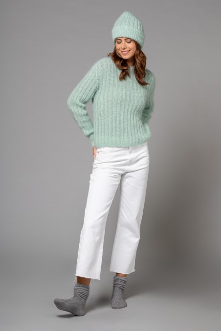 Majestic Filatures |Maglia girocollo in mohair e lana merinos