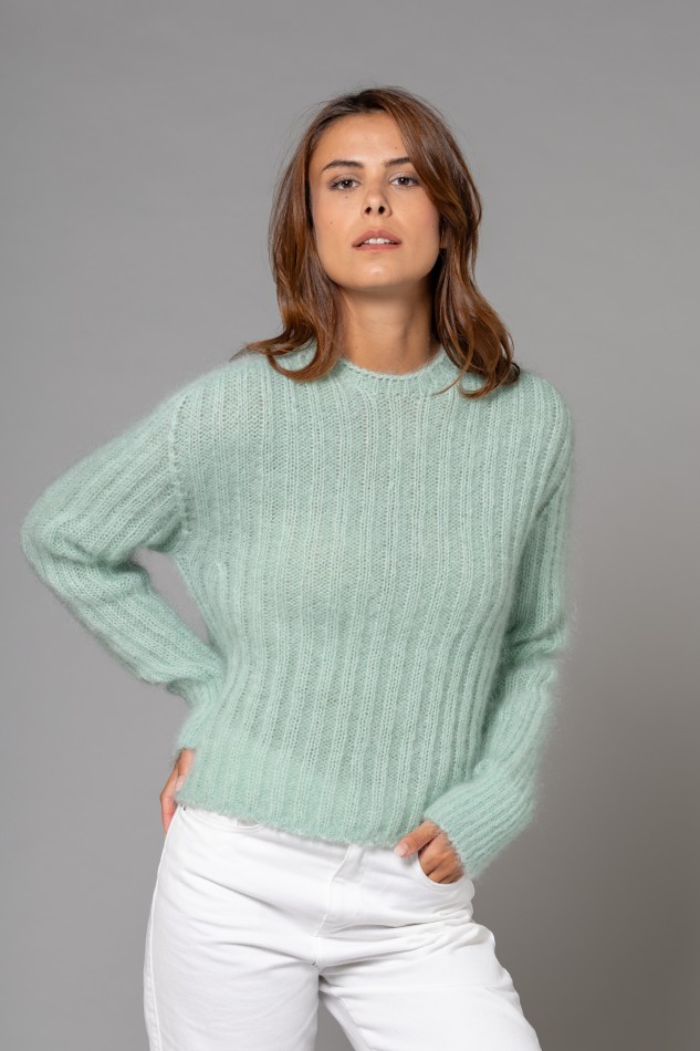 Majestic Filatures |Maglia girocollo in mohair e lana merinos