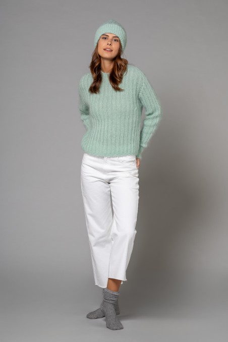 Majestic Filatures |Maglia girocollo in mohair e lana merinos