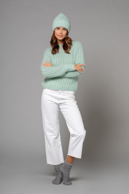 Majestic Filatures |Maglia girocollo in mohair e lana merinos