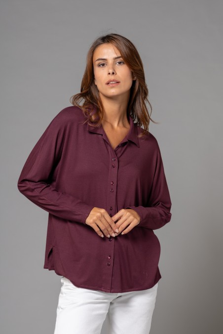Majestic Filatures | Camicia in viscosa a maniche lunghe con doppio bottone