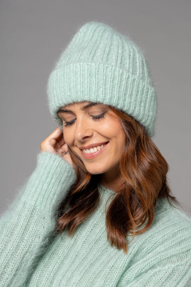 Majestic Filatures | Cappello invernale con risvolto in mohair e lana merinos