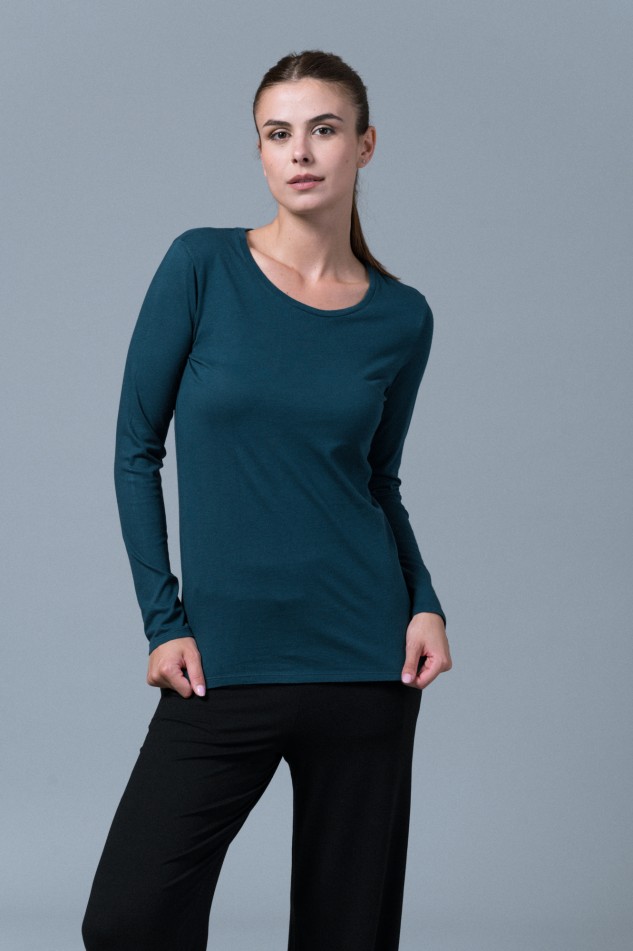 Majestic Filatures | T-shirt basica a maniche lunghe in Cotone Deluxe 2