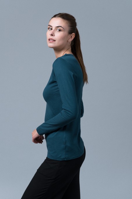 Majestic Filatures | T-shirt basica a maniche lunghe in Cotone Deluxe