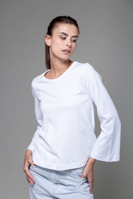 Majestic Filatures | T-shirt maniche a tulipano in Heavy cotton