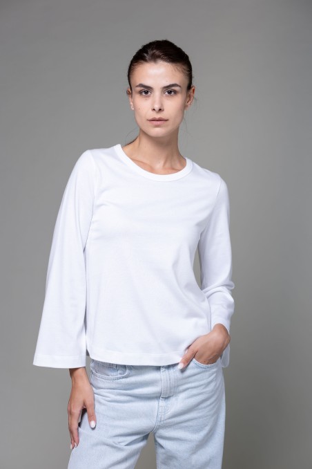 Majestic Filatures | T-shirt maniche a tulipano in Heavy cotton