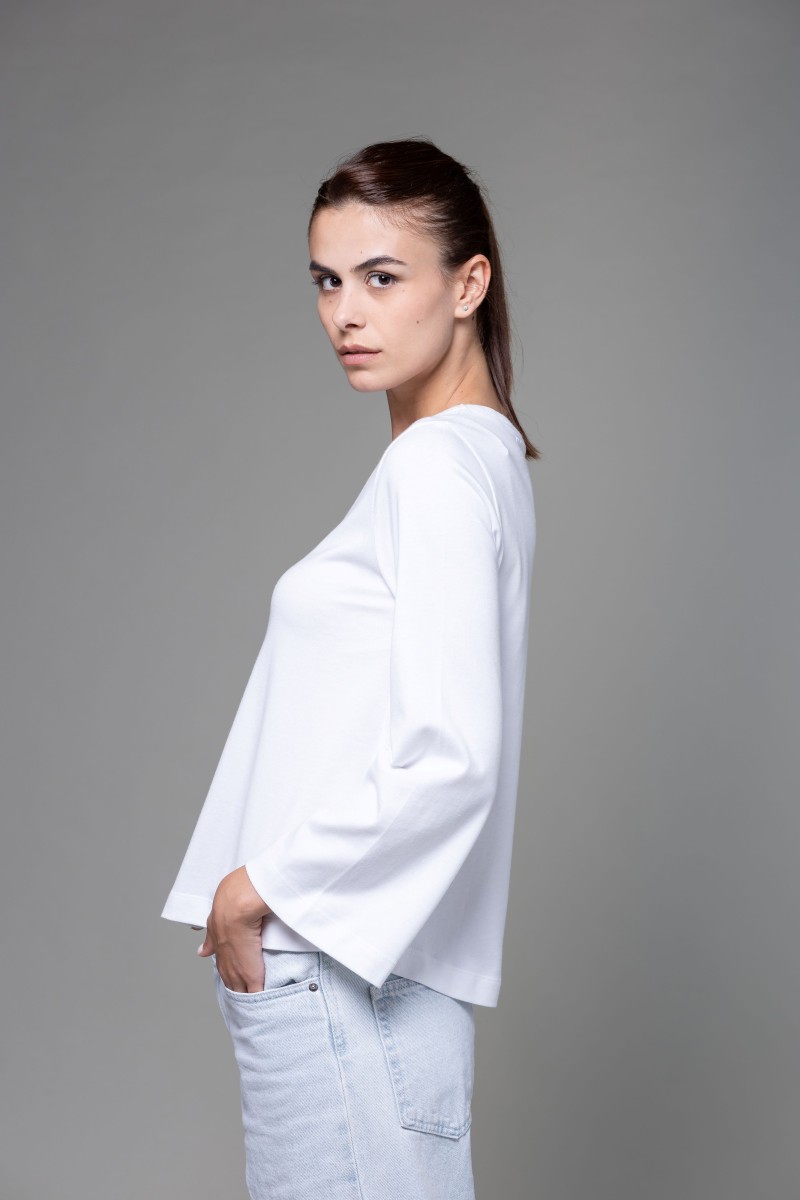 Majestic Filatures | T-shirt maniche a tulipano in Heavy cotton