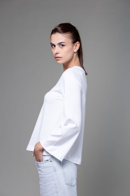 Majestic Filatures | T-shirt maniche a tulipano in Heavy cotton