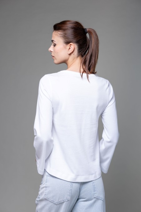 Majestic Filatures | T-shirt maniche a tulipano in Heavy cotton