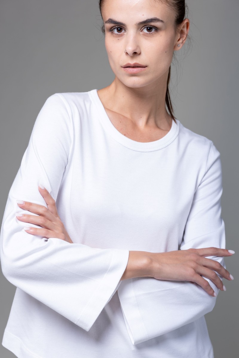 Majestic Filatures | T-shirt maniche a tulipano in Heavy cotton