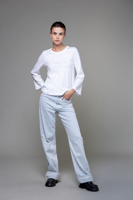 Majestic Filatures | T-shirt maniche a tulipano in Heavy cotton