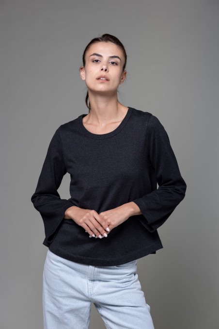 Majestic Filatures | T-shirt maniche a tulipano in Heavy cotton