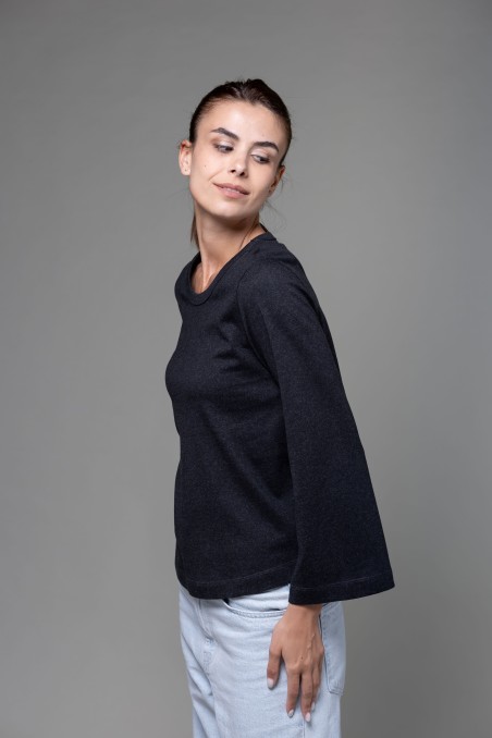 Majestic Filatures | T-shirt maniche a tulipano in Heavy cotton