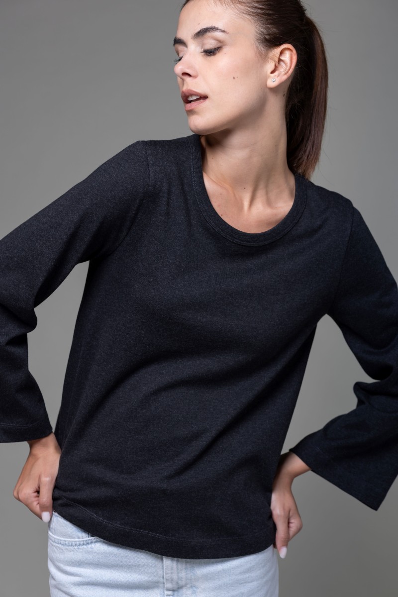 Majestic Filatures | T-shirt maniche a tulipano in Heavy cotton