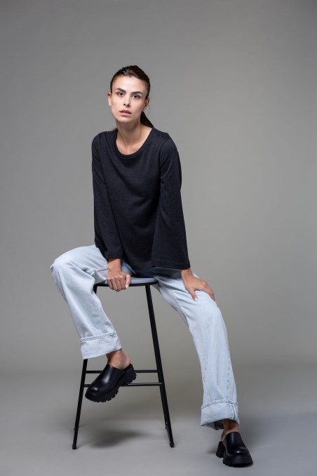 Majestic Filatures | T-shirt maniche a tulipano in Heavy cotton